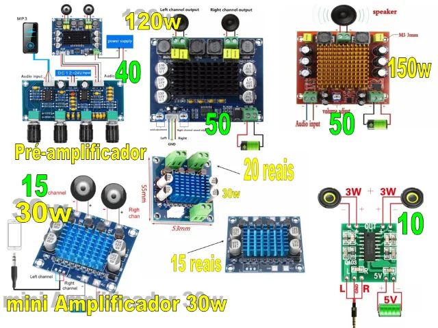 Placa Amplificador 120w Rms X 2 Canais Tpa3116 D2 12 A 26v - Foto 3