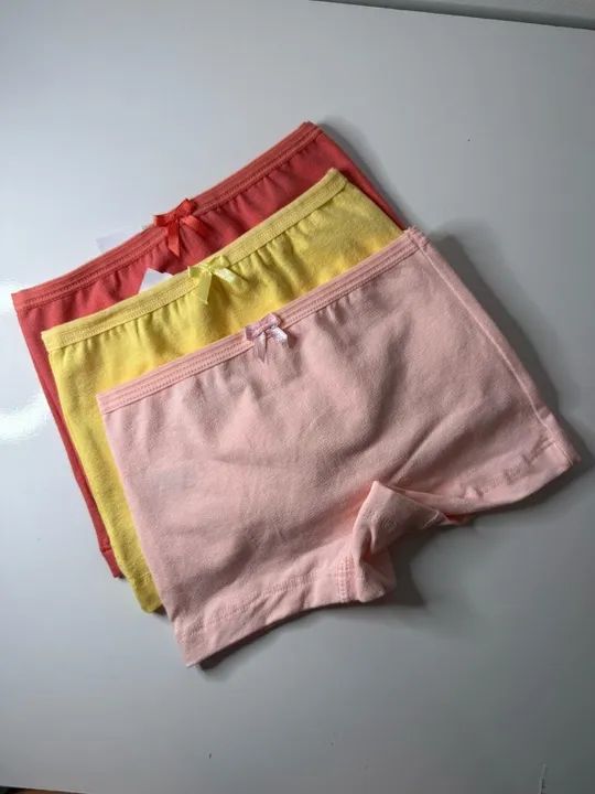 kit com 3 calcinhas box infantil cores a sua escolha