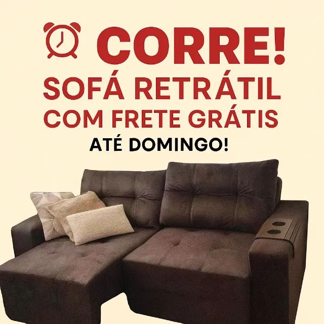 Sofá Retrátil 1.95 metros direto da fábrica - Frete Grátis - Sofás e ...