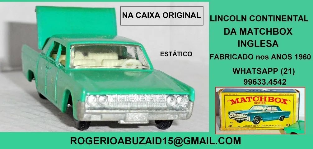 Lincoln Continental.Matchbox.Na caixa original. - Hobbies e