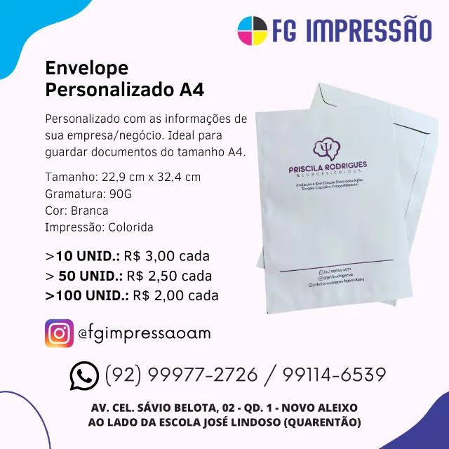 Envelope Personalizado A4