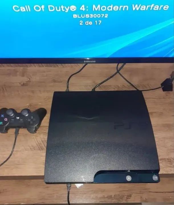 Playstation 3 Slim conservado com mais de 1000 jogos. Ac cartão  - Foto 2