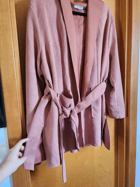 Casaco Suede Rosa - Tamanho 2x - Foto 4