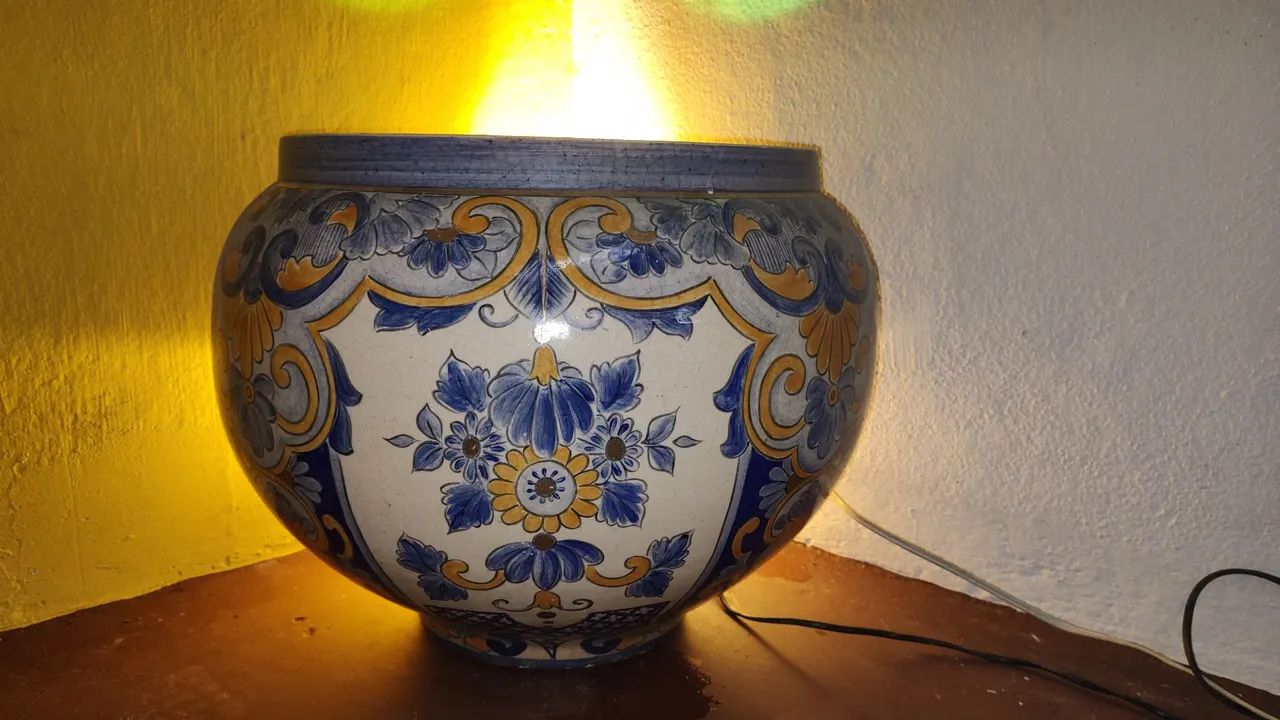 Vaso cinquentenário cerâmica craquelada pintado a mão  - Foto 5