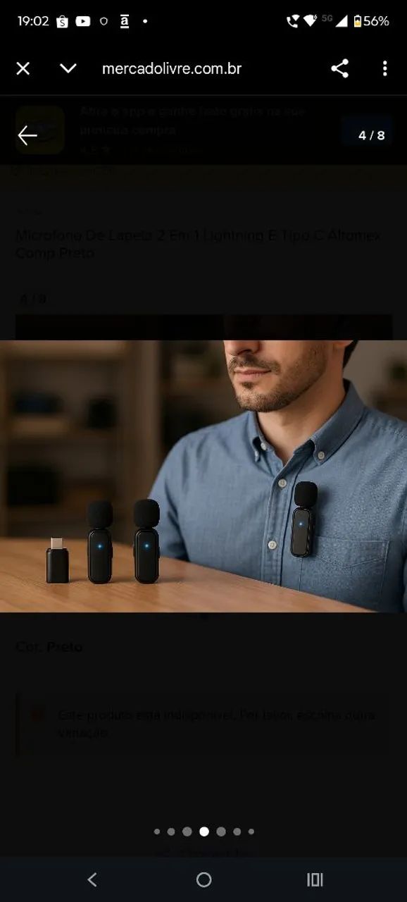 Microfone de lapela - Foto 3