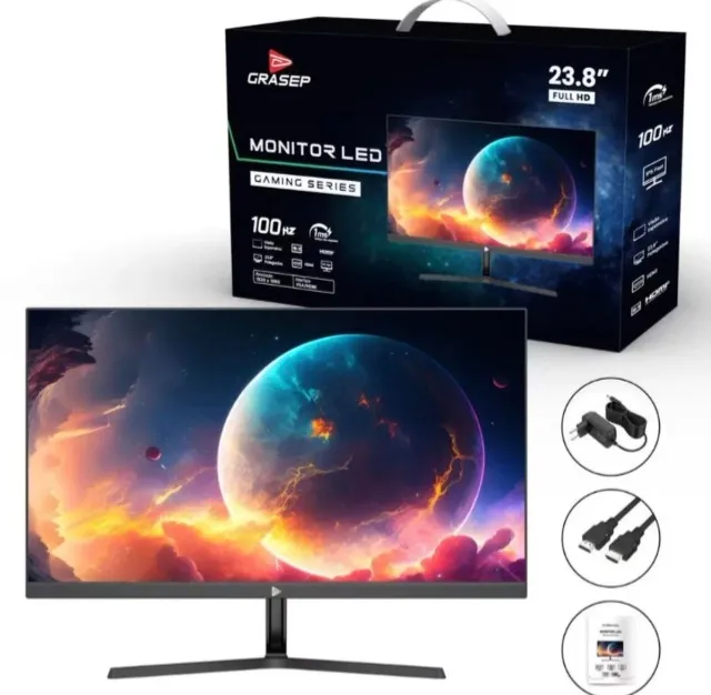 Monitor Gamer LED 23.8'' Full HD 100Hz - Grasep