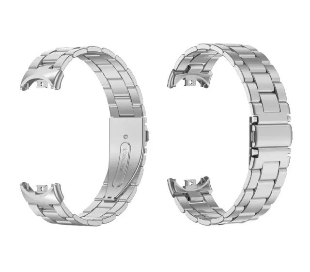Pulseira metálica p/ relógio mi band 8, 9 e 10 Prata / Preta - Foto 3