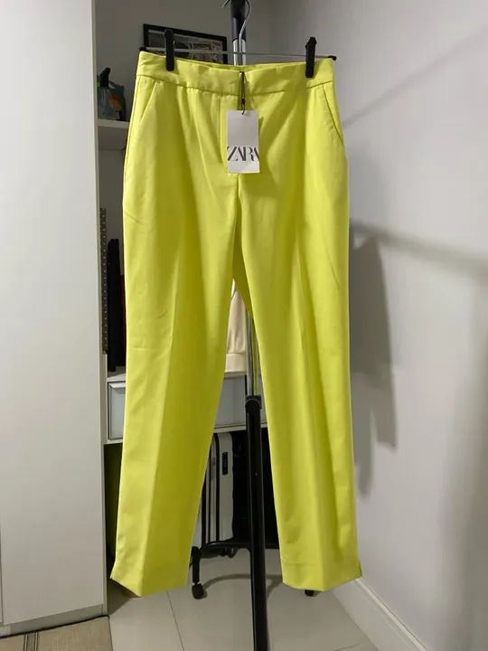 Calça Social Zara Amarela
