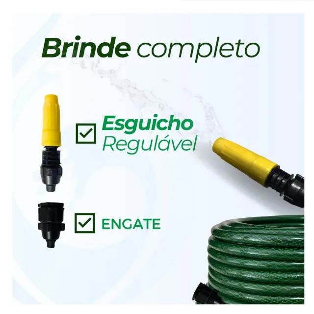Mangueira 20 metros - Reforçada com Esguicho - Flexível e Anti-Torção!  - Foto 4