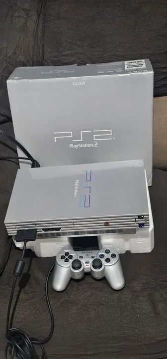 Playstation 2 FAT EDIÇÃO SILVER - Console Completo caixa serial batendo japonês - Foto 3