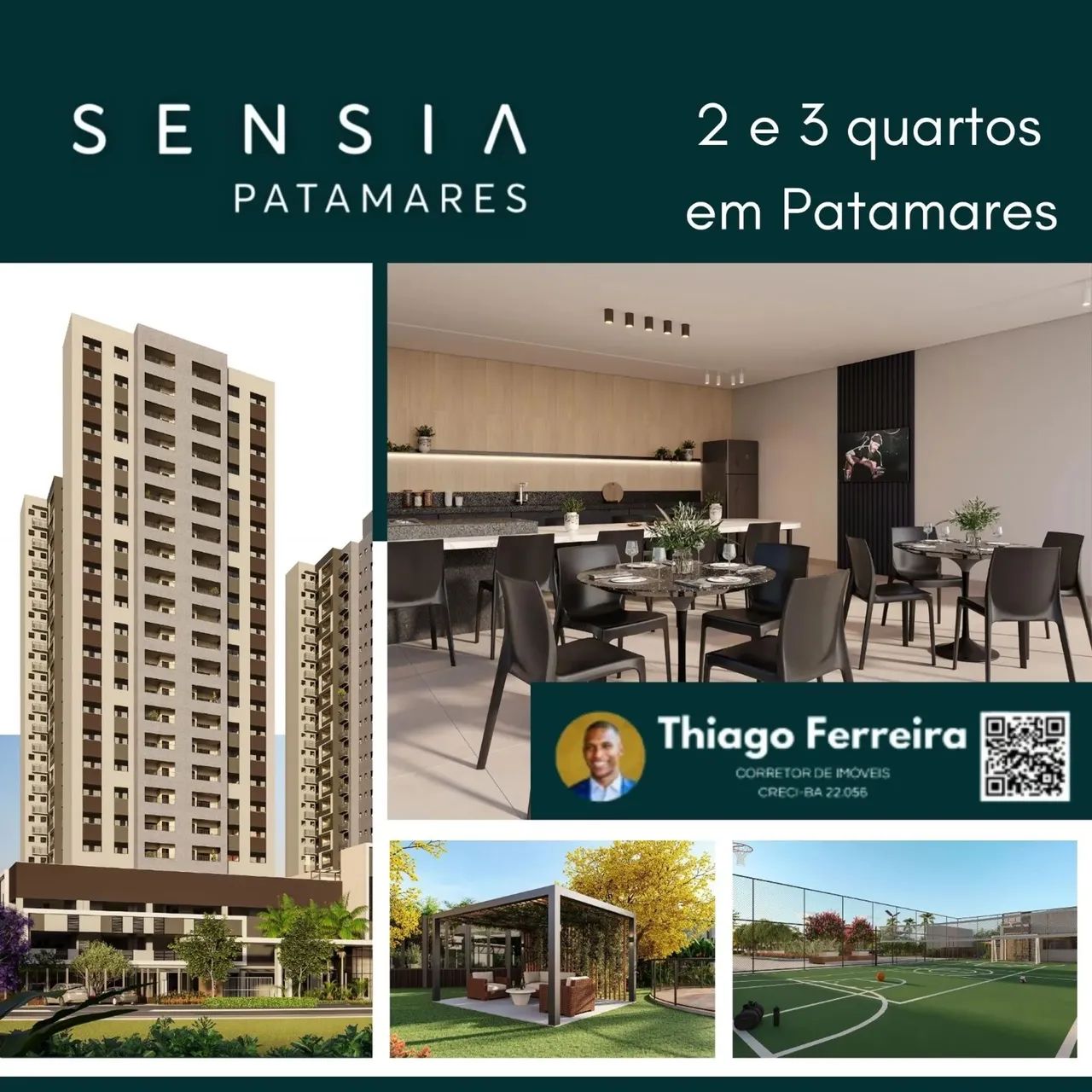 Sensia Patamares, 2 Ou 3 Quartos Com Suíte, Unidades Entre 64M² E 83M² Com Varanda Gourmet - Foto 2