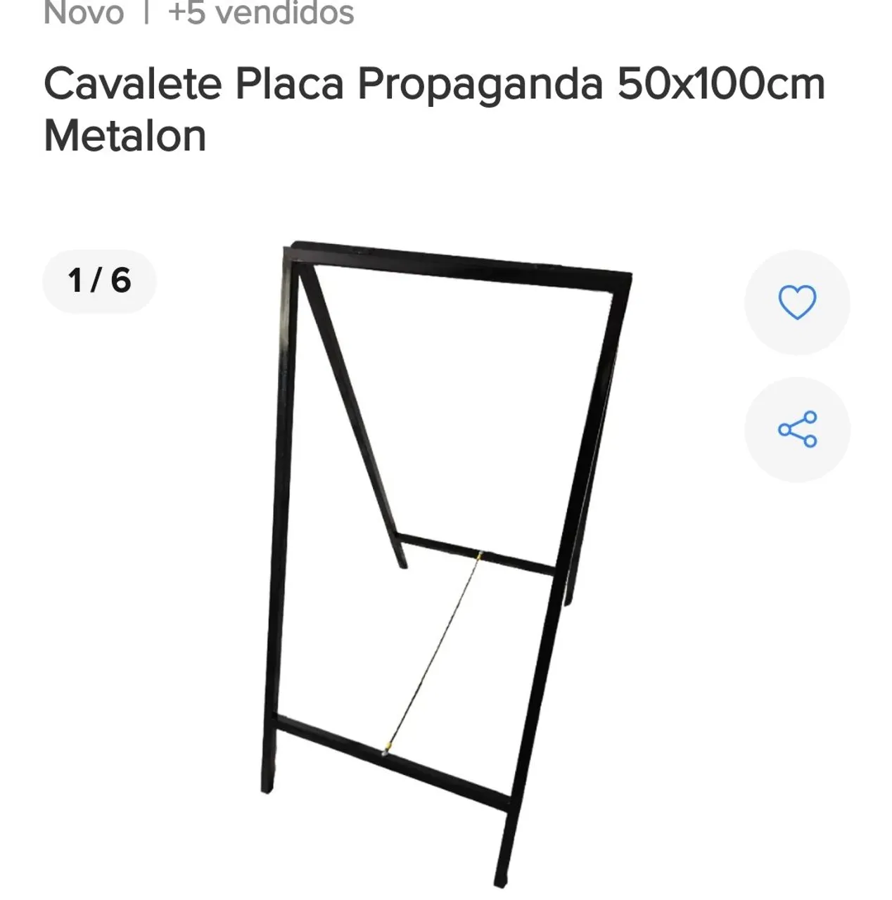 Cavalete Placa Propaganda Metalon 50x100cm