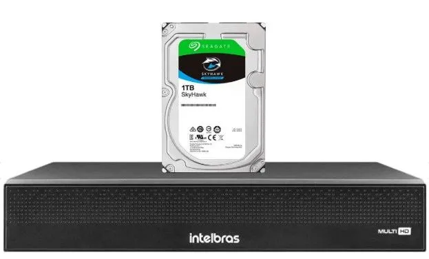 Gravador de Câmeras de Segurança Intelbras com HD 1TB Seagate