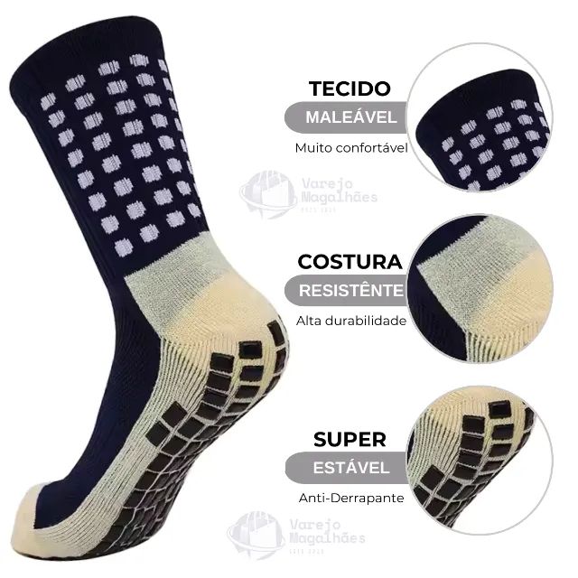 Meia Esportiva Antiderrapante - Socks Futebol Corrida-a partir da 3° sai a R$15 - Foto 4
