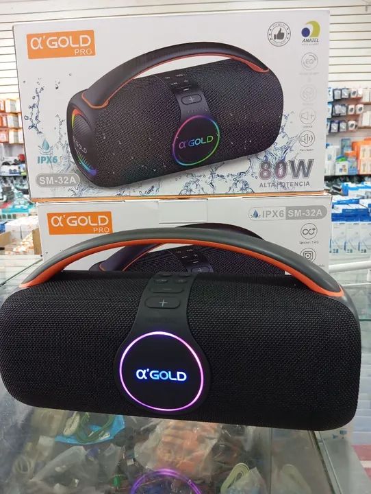 Caixa de Som Bluetooth a Prova D'água a'Gold 80W - Foto 2