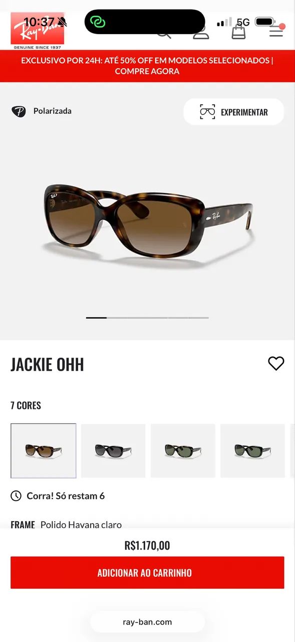 Óculos de sol Ray ban jackie ohh - Foto 2