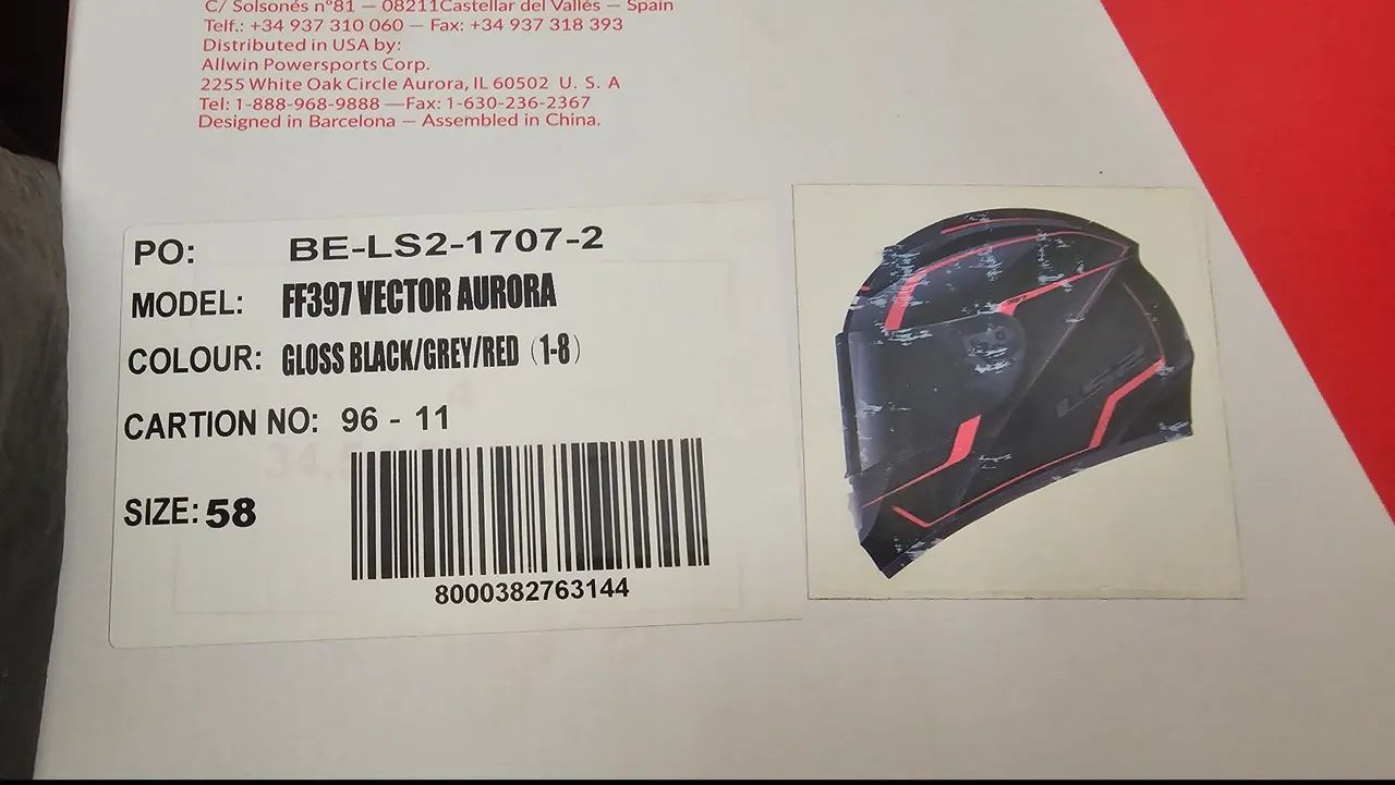 Capacete LS2 FF397 Vector Aurora - Preto/Cinza/Vermelho