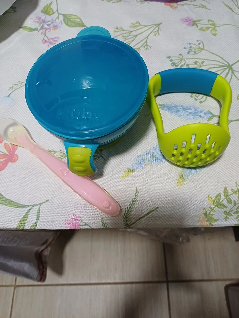 Kit preparador de papinha com colher de silicone  - Foto 2