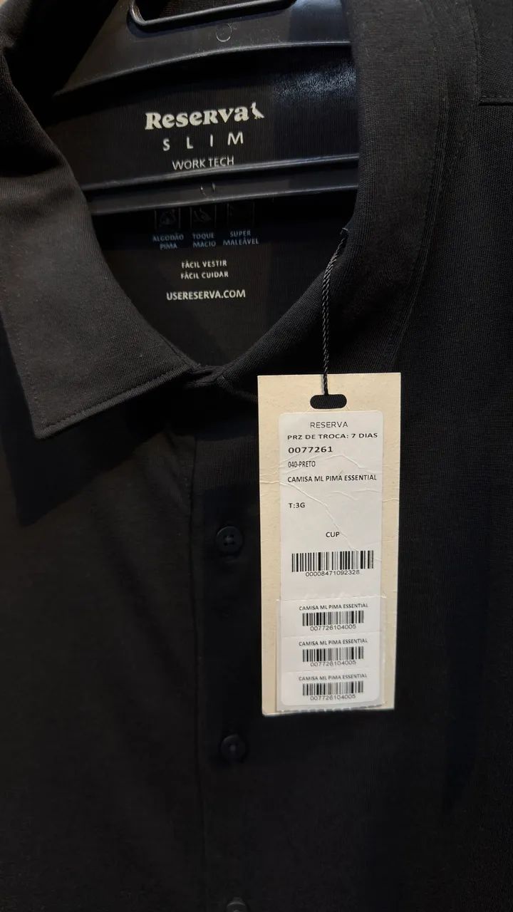 Camisa Reserva Pima Essential Preta  - Foto 5