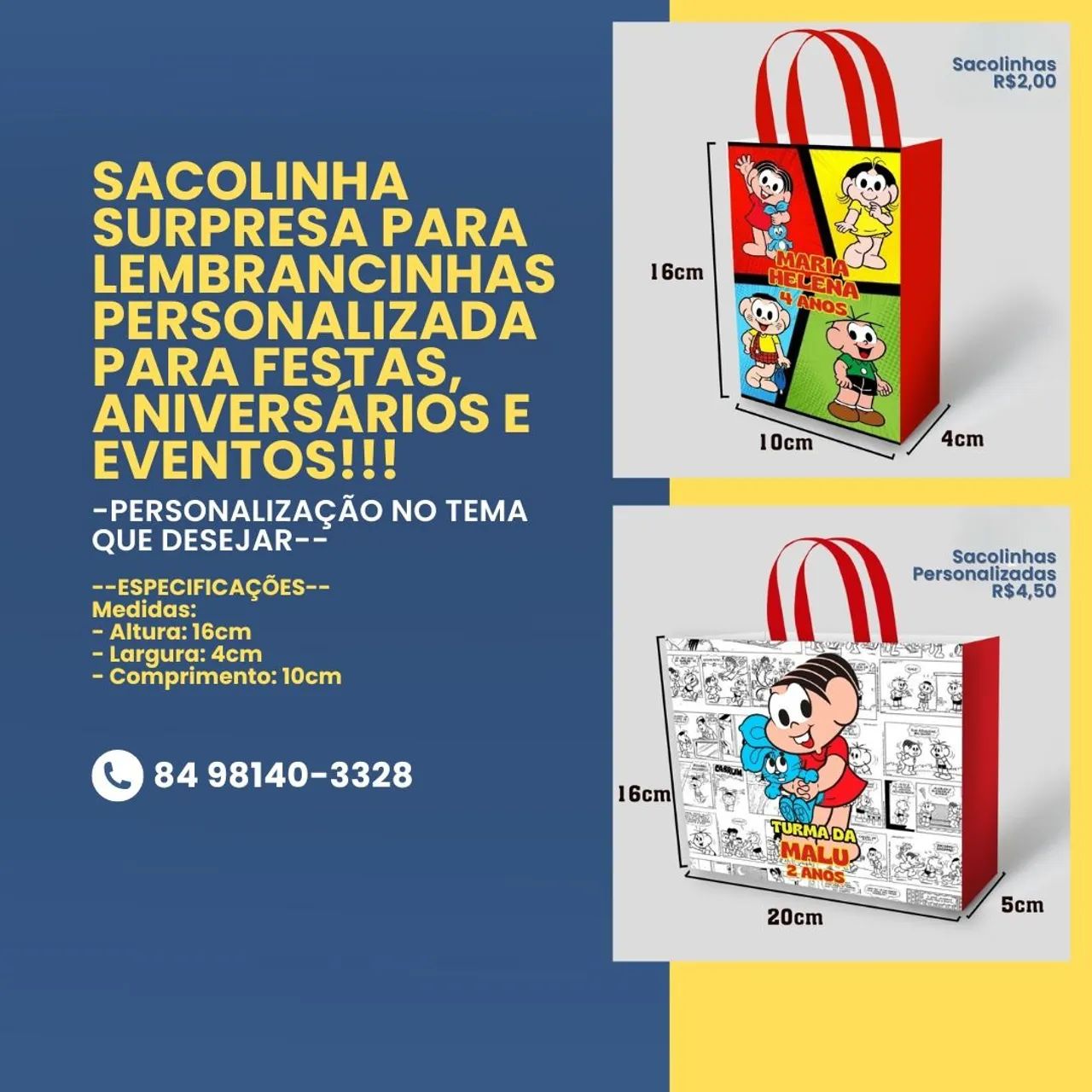 Sacolas personalizadas 