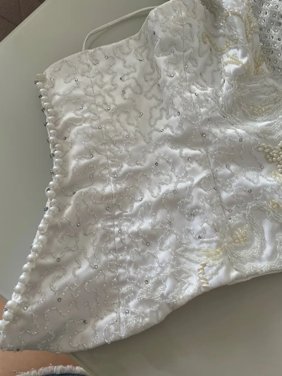 Corselet branco + saia longa acetinada  - Foto 2