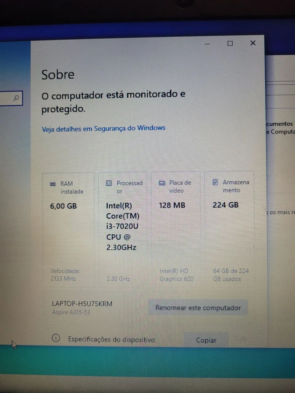 Notebook Acer i3 7° Geração R$ 1.499,00 - Foto 2