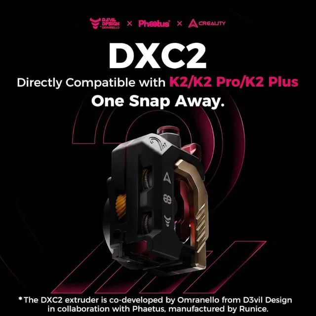 Extrusor Creality DXC2 K2 K2 Pro K2 Plus Dupla Engrenagem - Foto 2