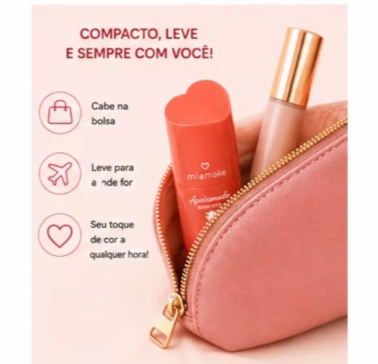 Blush stick apaixonado Mia Make coral  - Foto 2