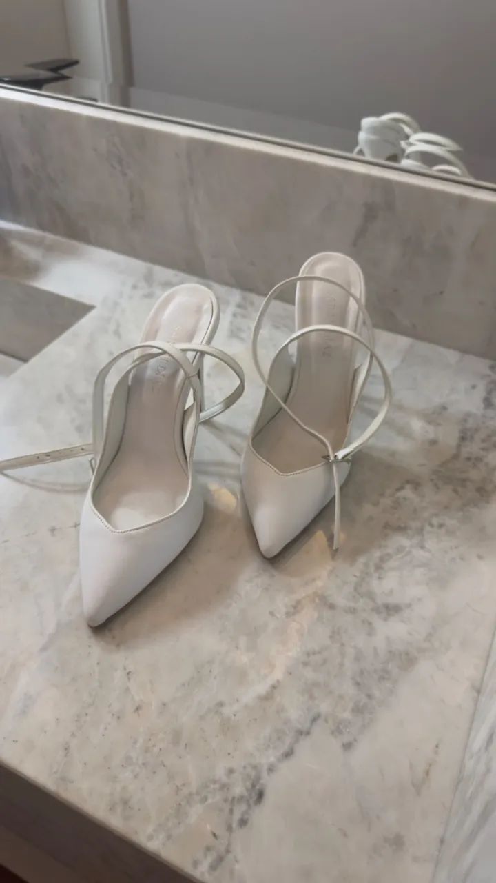Scarpin sapato noiva branco - Foto 3