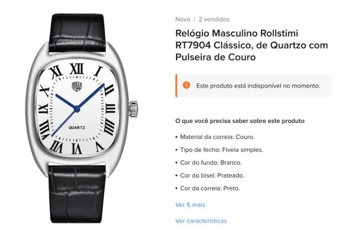 NOVO Relógio Rollstimi RT7904 Clássico