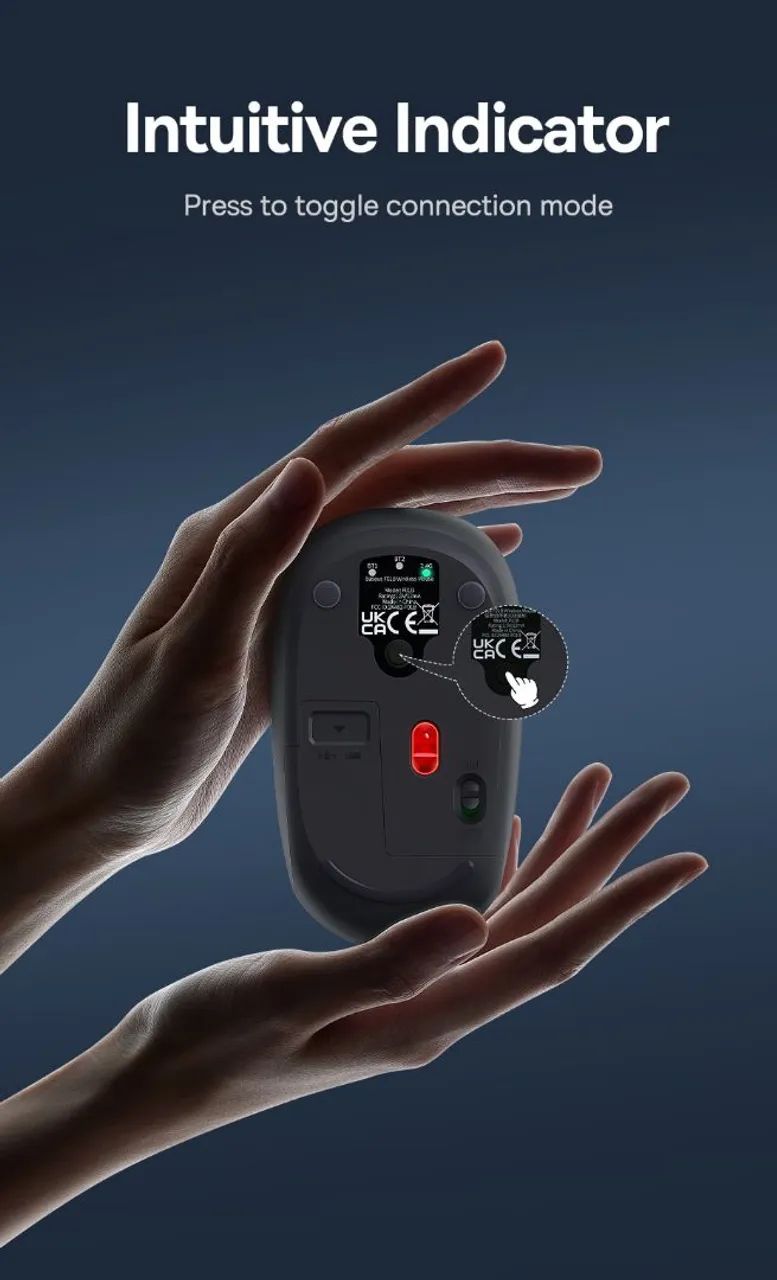 Mouse Baseus F01B BT 5.0, 2.4G, Silencioso, Sem Fio, 1600dpi, Preto  - Foto 6