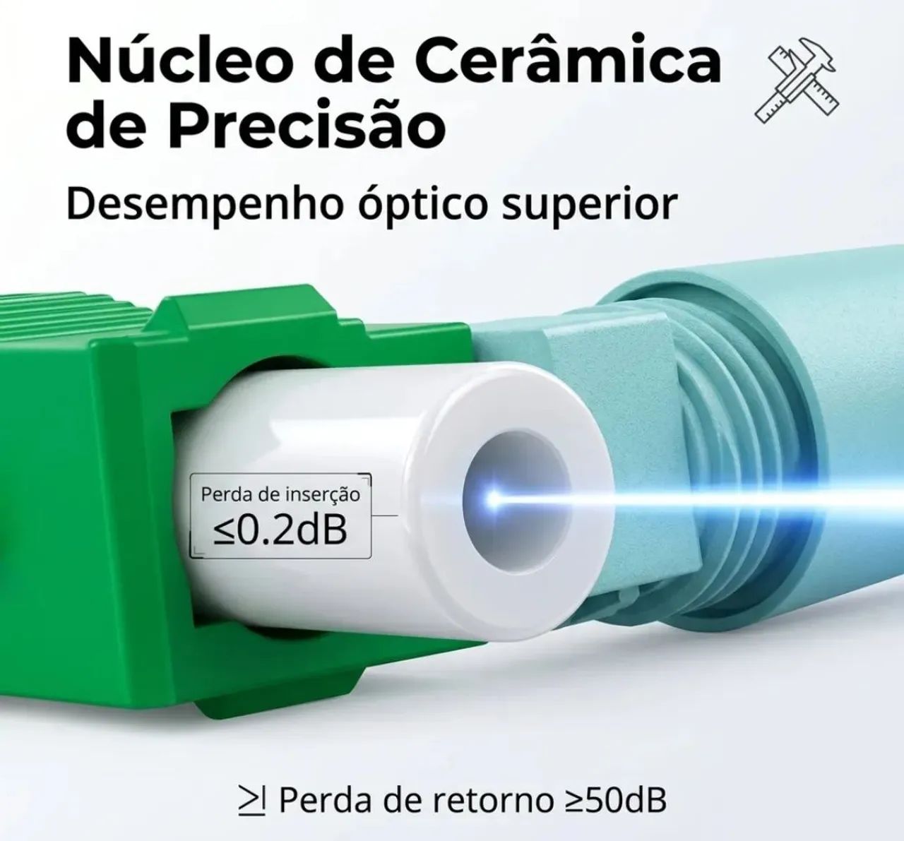 Conector de fibra óptica verde.  - Foto 4