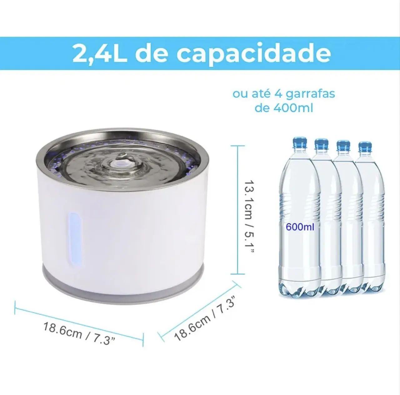 Fonte Bebedouro Automático para Gatos e Cães - 2.4L (Animus) - NOVA | SEM USO - Foto 4