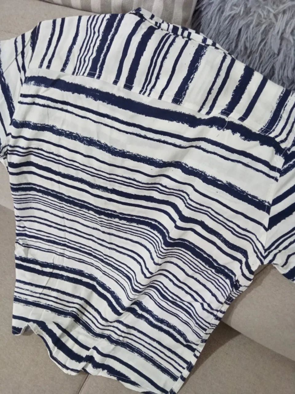 Camisa Listrada Malwee Tam. G - Foto 3