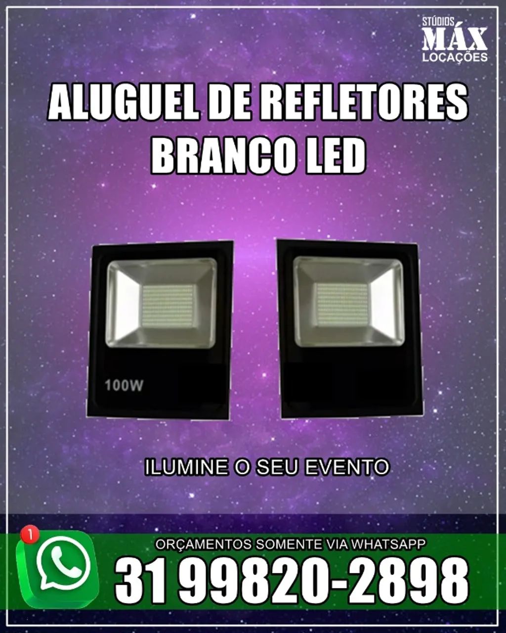 Locação e aluguel de refletores led com tripé para iluminação em geral