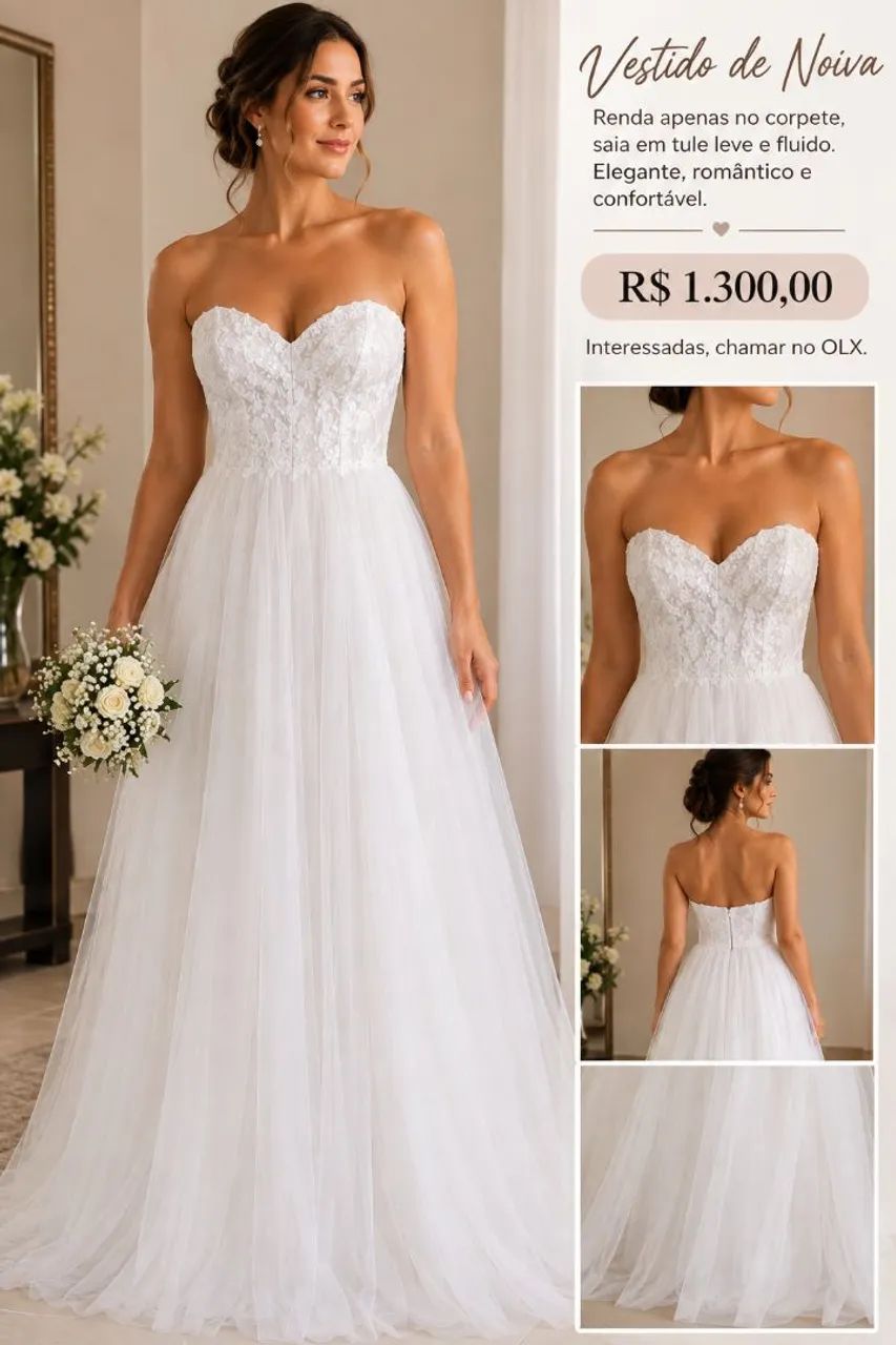 Vendo Vestido de noiva seminovo 