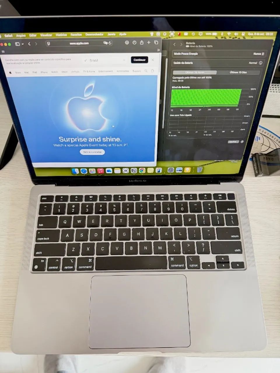 Apple Macbook Air M1 256gb 2021 8gb ram. Bateria 84% - sem marcas