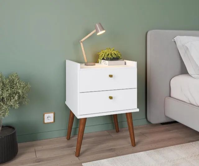 MESA DE CABECEIRA AROMA C/ 2 GAVETAS FIORELLO