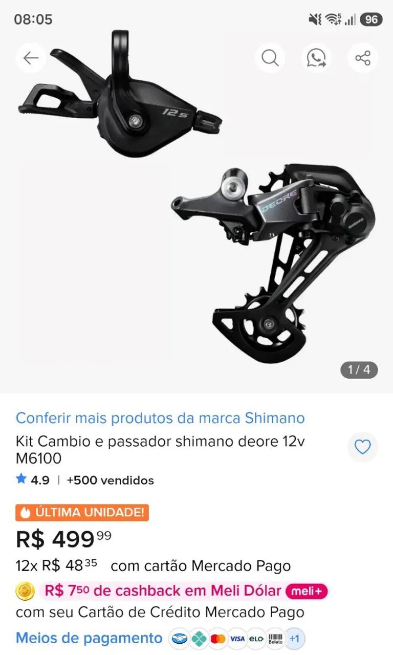 Shimano Deore 12v M6100 passador e câmbio  - Foto 2