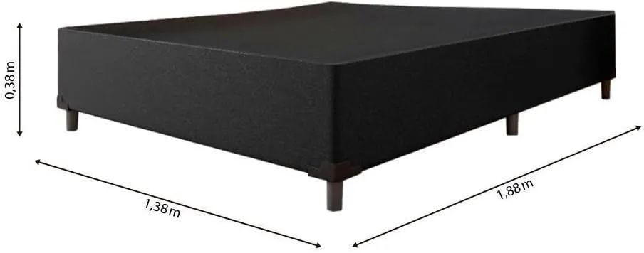 Cama Base Box Casal cor Preta - Foto 2