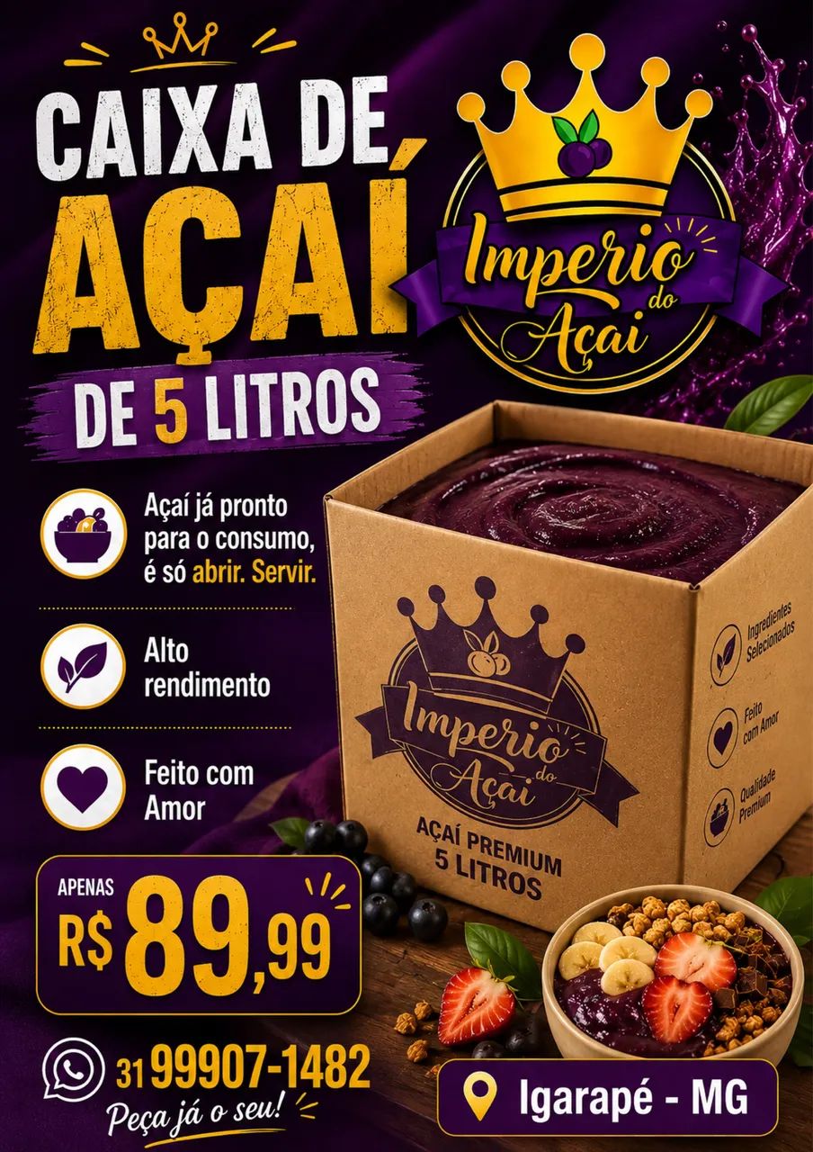 Caixa de Açaí de 5 Litros