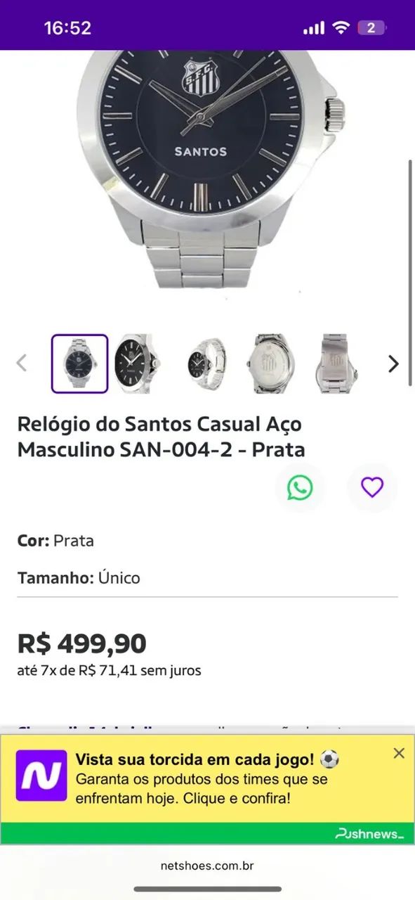 Relógio Santos FC - Foto 3