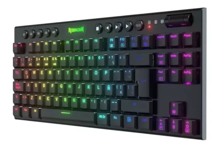 Redragon Horus Pro Tkl Low Profile Rgb Bluetooth 5.0 Wireless Usb 2.4g Switch vermelho