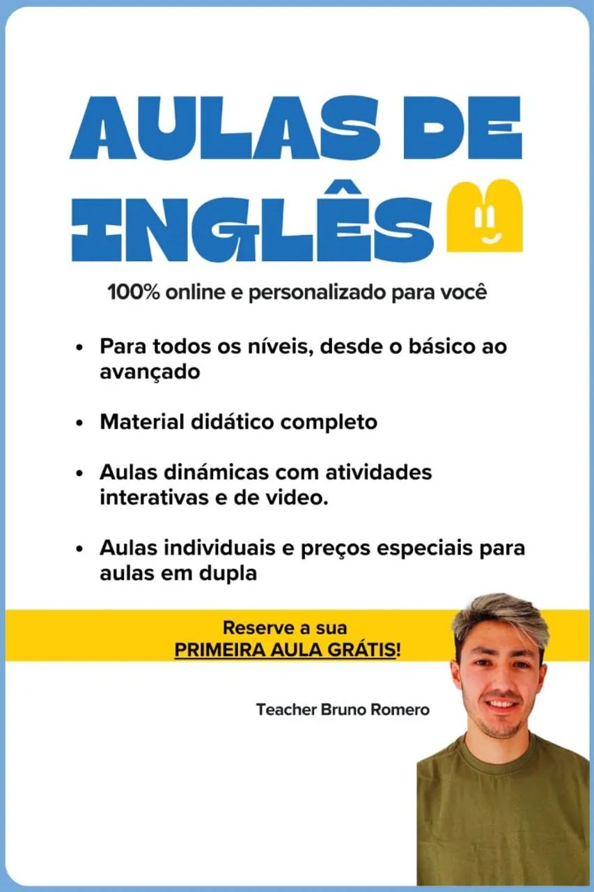 Aulas de inglês online!