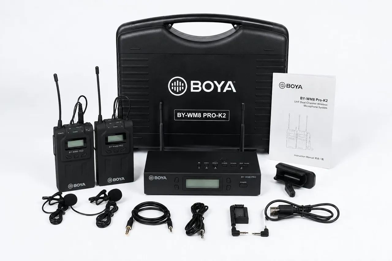 Microfone BOYA BY-WM8 Pro-K2 Sem Fio UHF Duplo