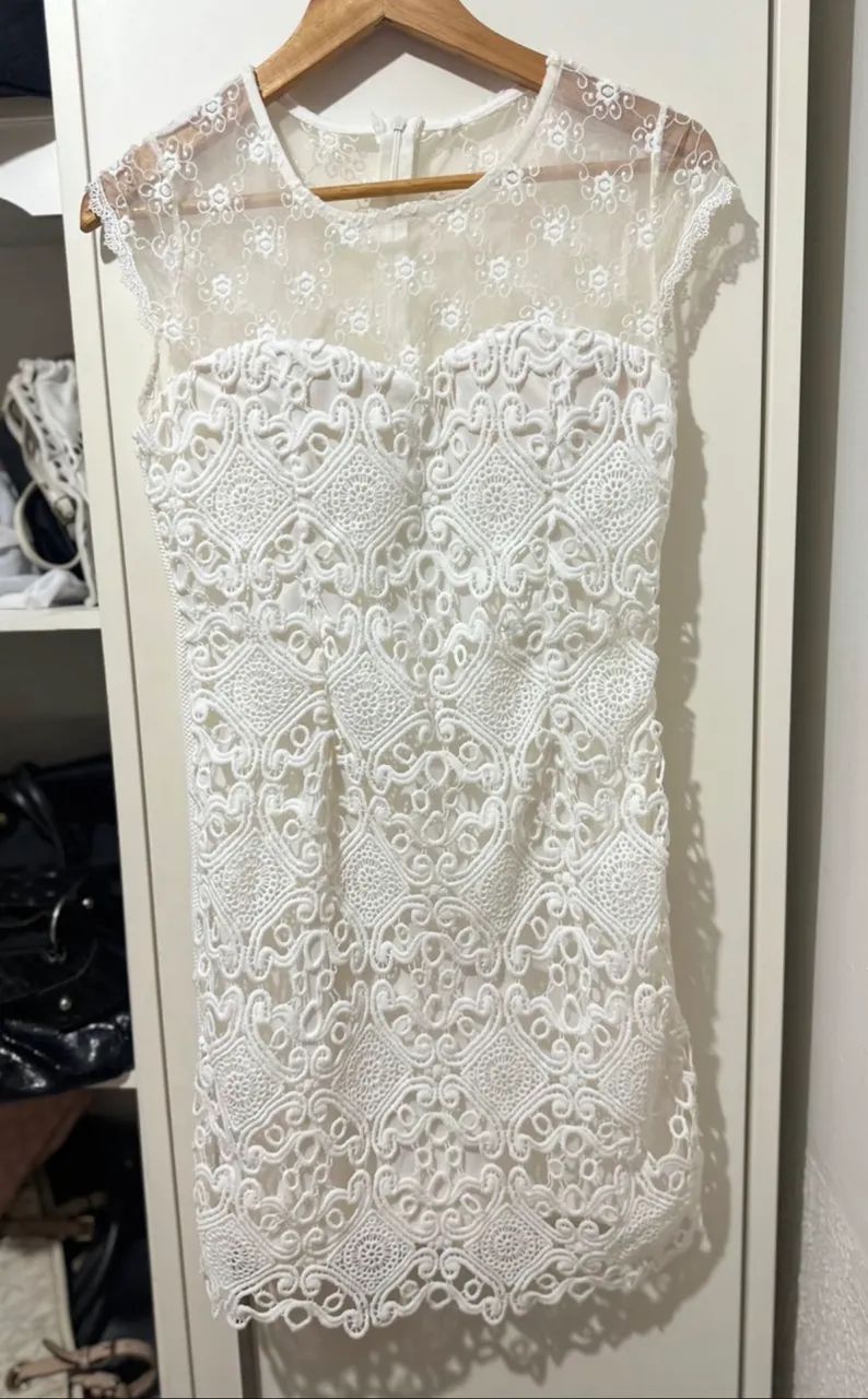 Vestido de renda branco noiva 