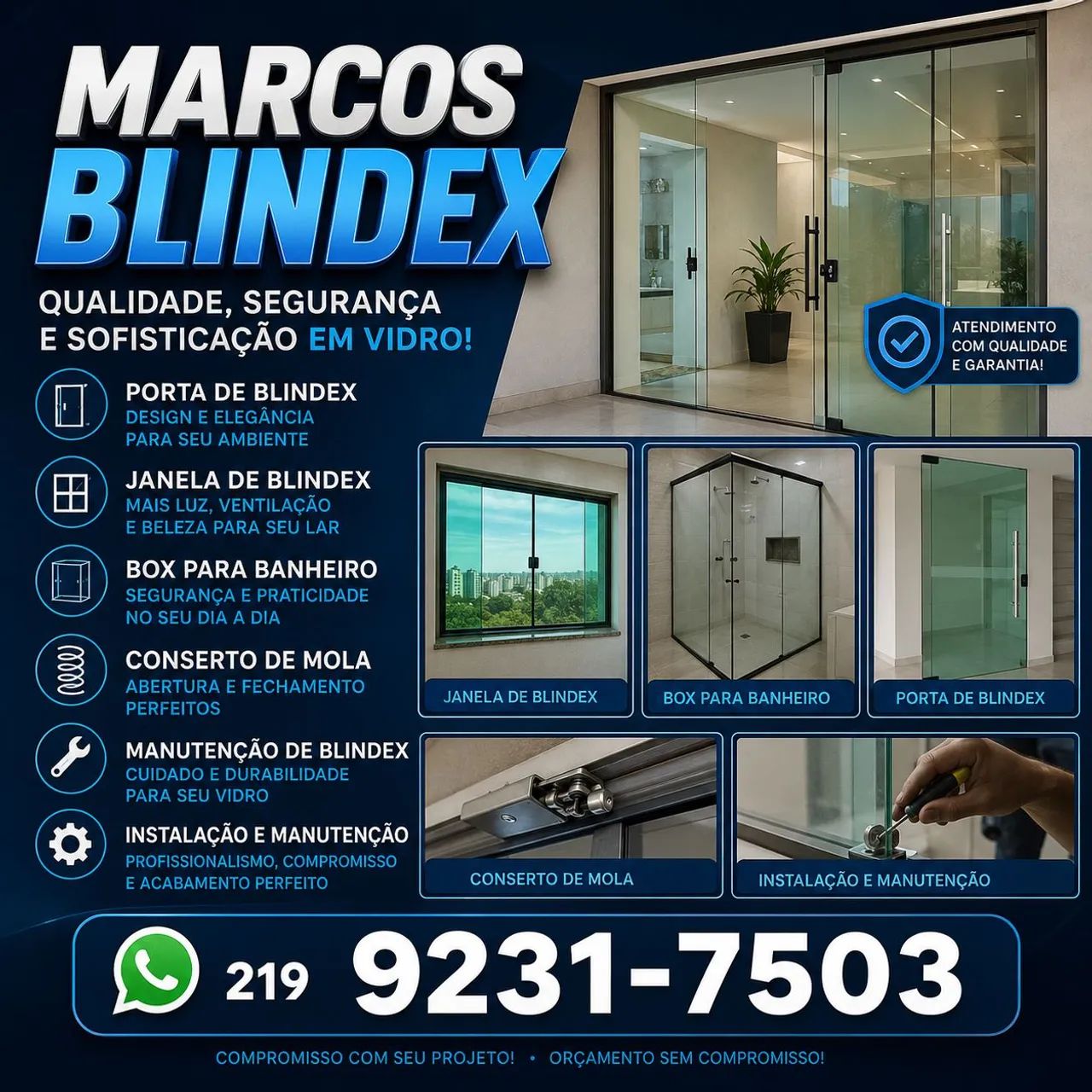 Blindex instalação e manutenção 