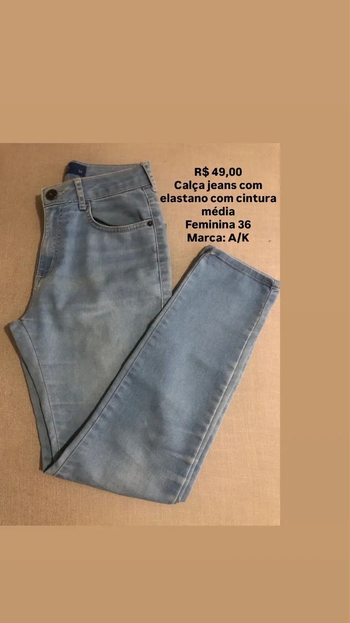 Calça jeans feminina 36 Cintura média  - Foto 2