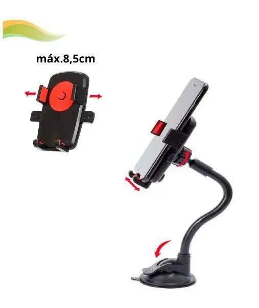 Suporte Celular Flexível uso para-brisa  veicular Tomate - Foto 3