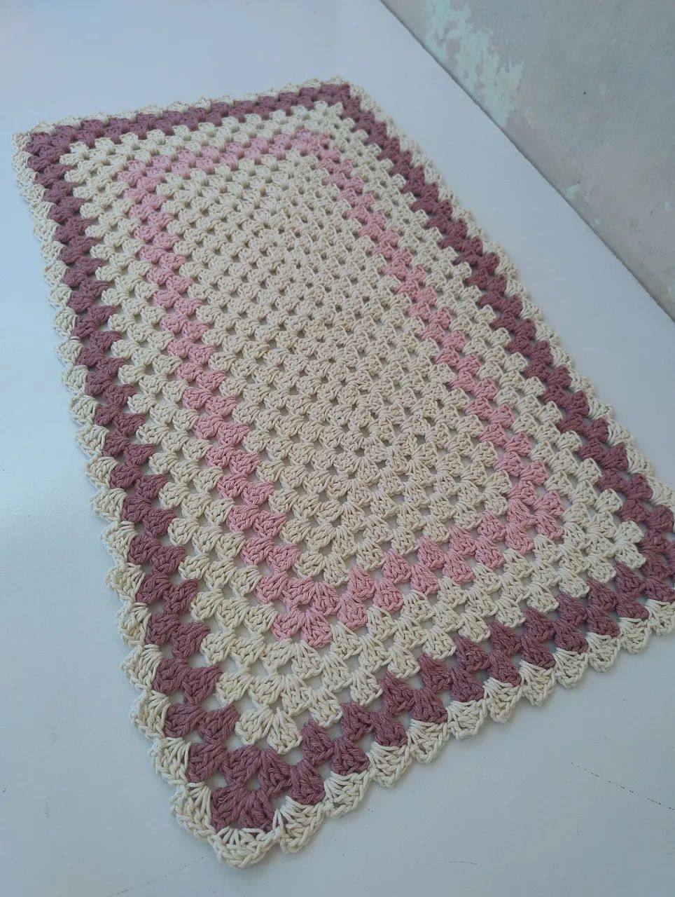 Tapete Retangular Crú, Rosê e Rosa bebê444717804794030081